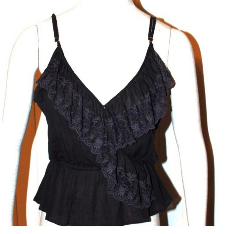 Sexy Ruffle charcoal camisole